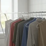Clothes hanging out to dry at home are the perfect place: here they dry in 10 minutes.