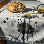 Oil on tablecloth, remove stains without washing machine: just a few seconds